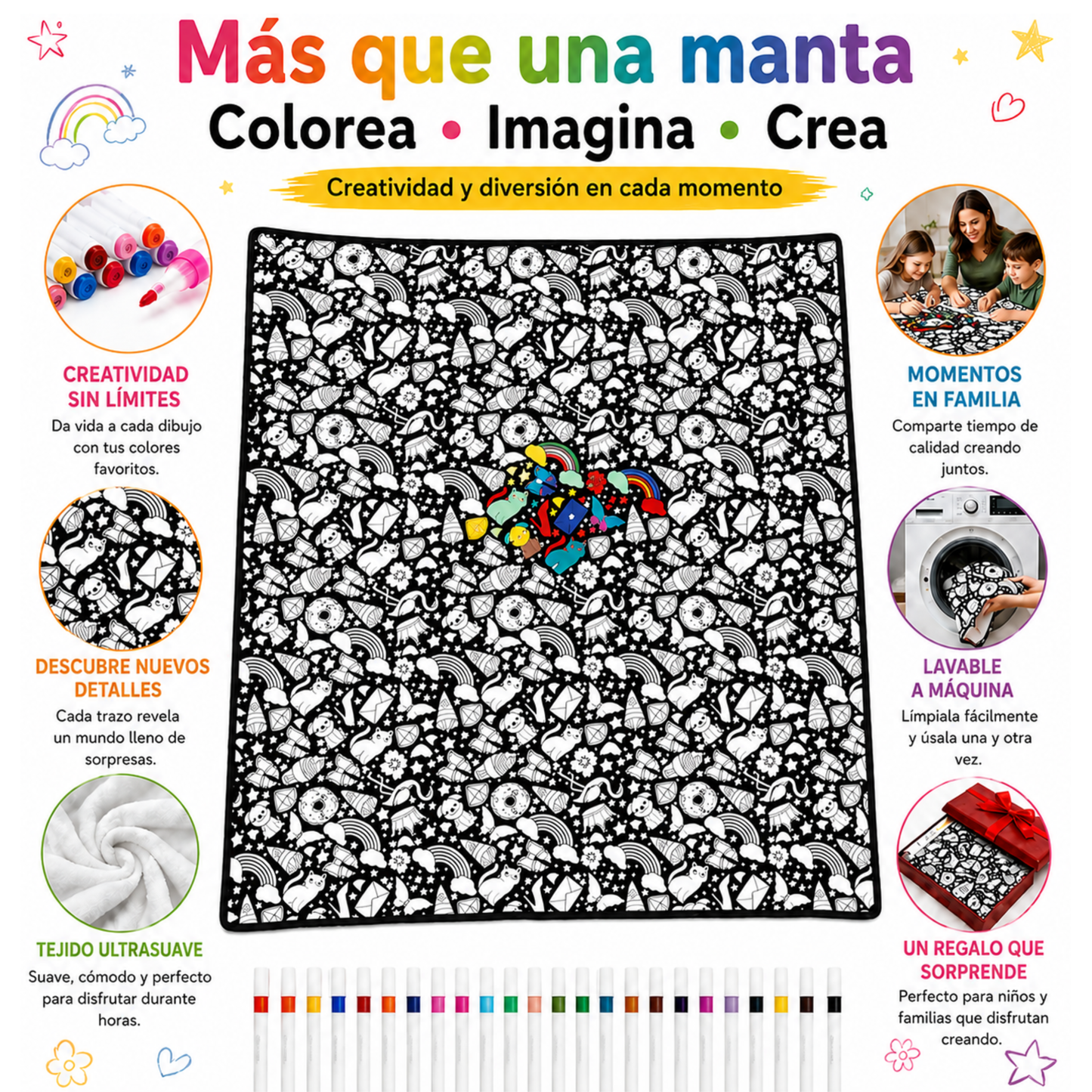 Manta Mágica Reutilizable para Colorear